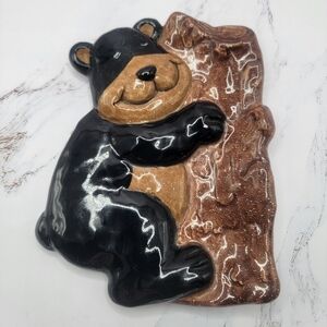 LODGE bear by sonoma Spoon Rest plaque rare